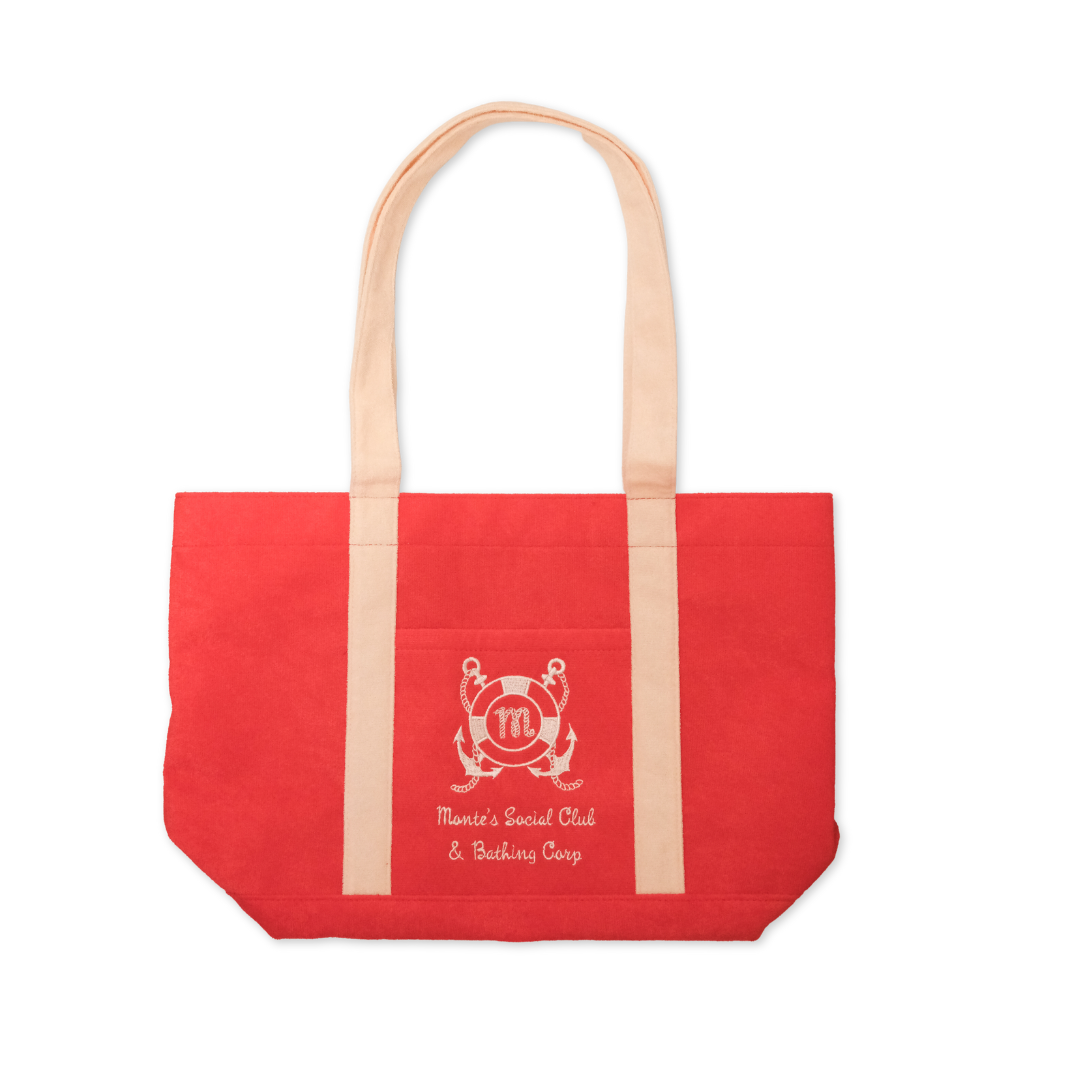 Monte'S Social Club & Bathing Corp Terry Cloth Tote