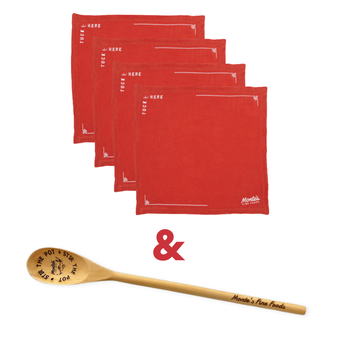 Linen Napkin Set & Wood Spoon - Holiday Bundle #1