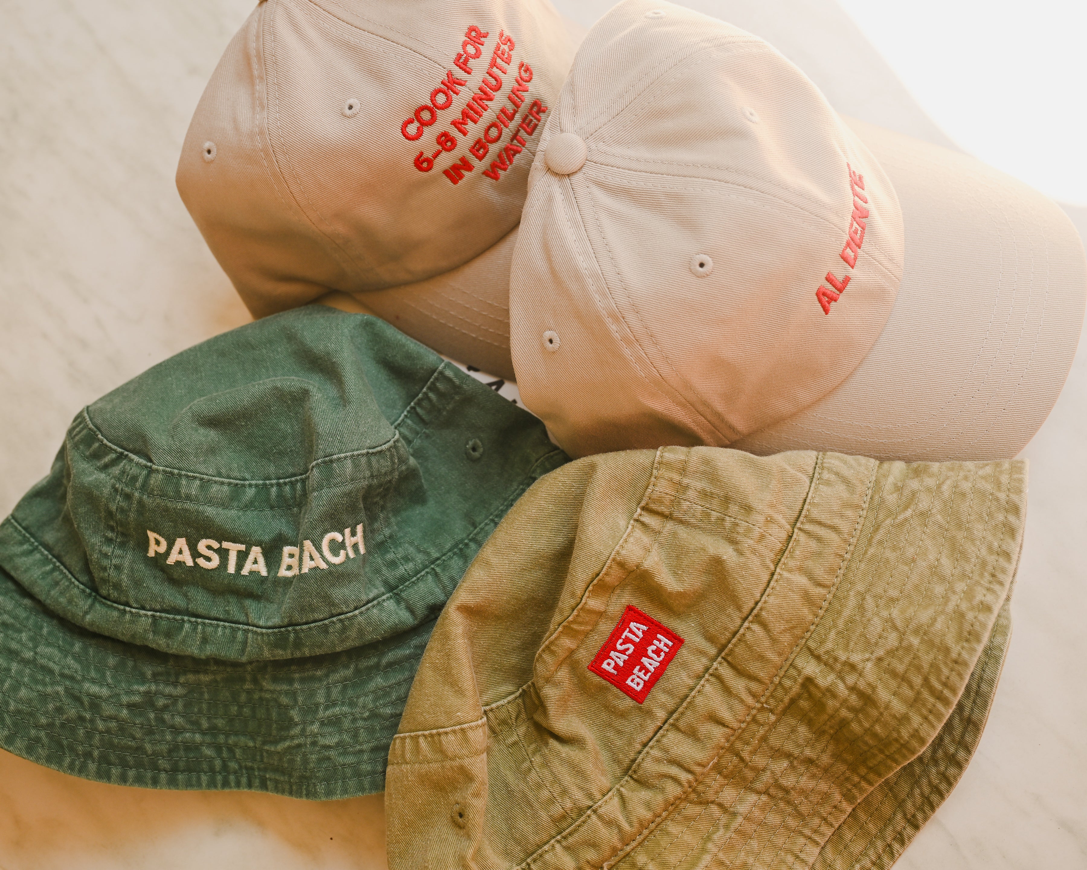 Pasta Beach Green Bucket Hat