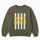 Pasta Beach Green Stripes Crewneck Sweatshirt