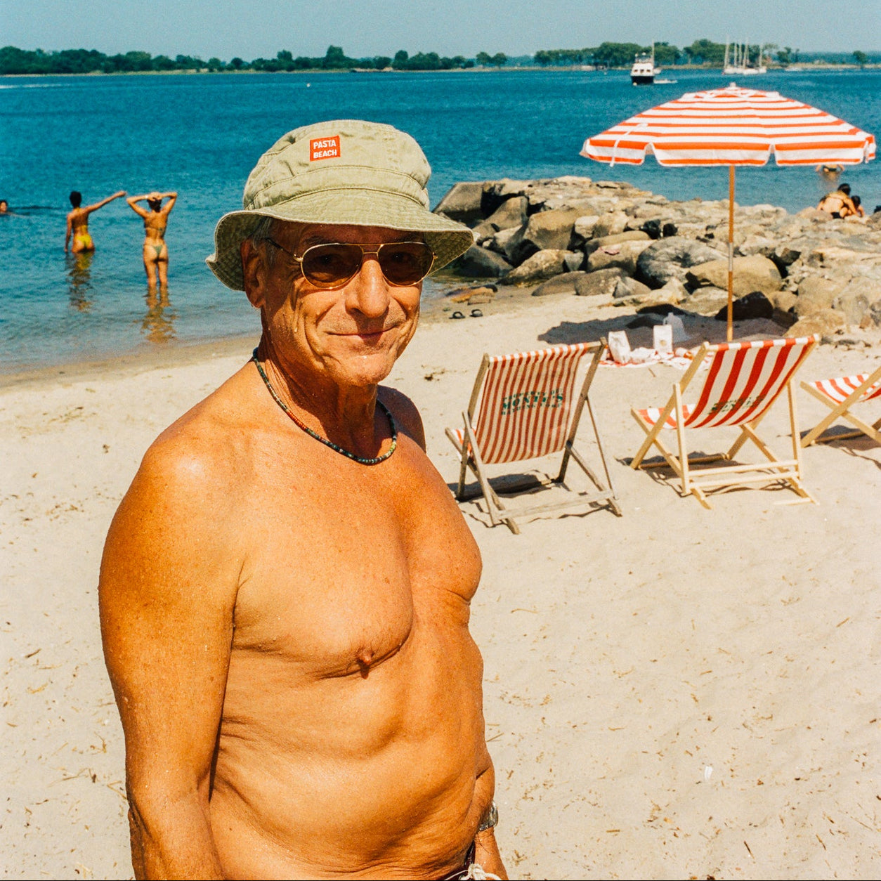 Pasta Beach Khaki Bucket Hat