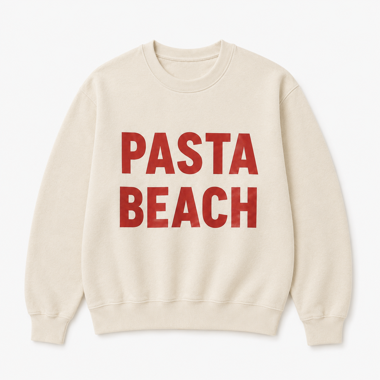 Pasta Beach Tan Crewneck Sweatshirt