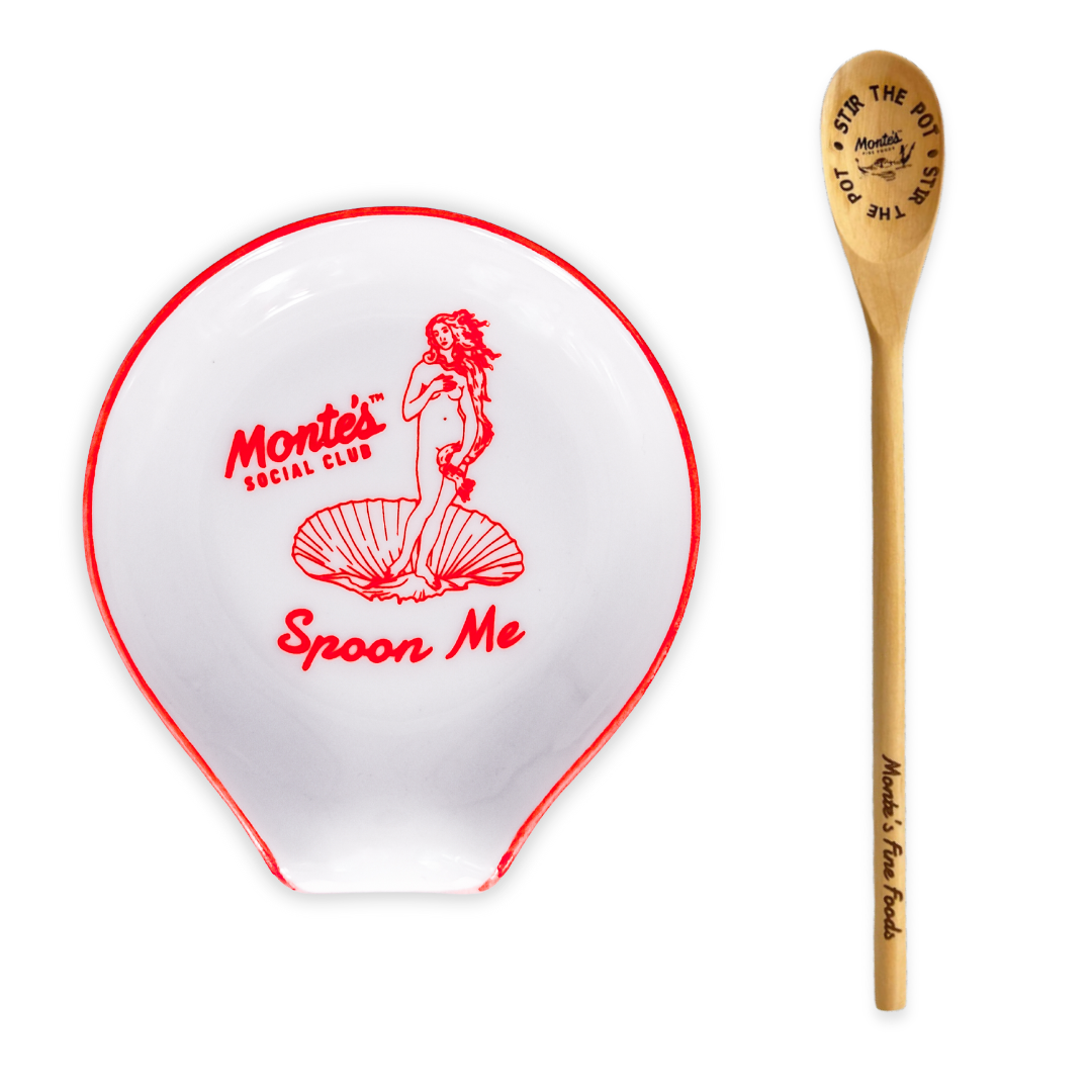 "Spoon Me" Rest & "Stir The Pot" Wooden Spoon Bundle